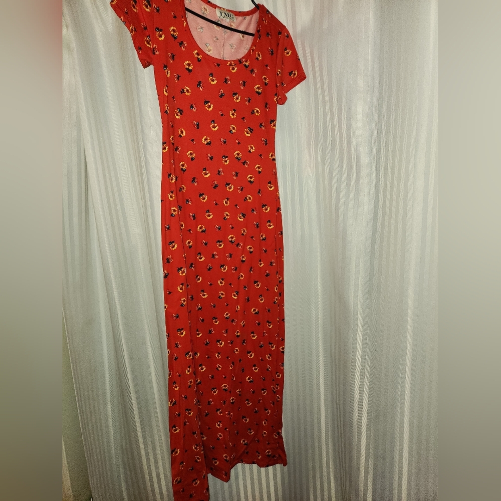Red maxi dress